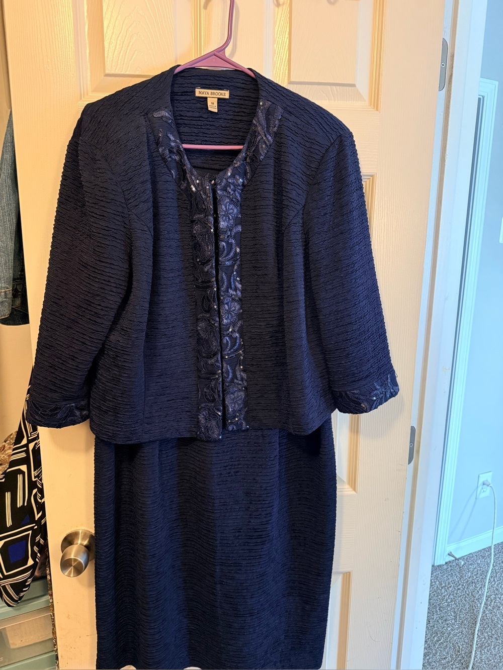 Navy Women's Two-Piece Skirt Set by Maya Brooke
